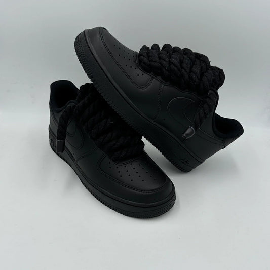 Nike Air Force 1 Black "Rope Laces" - Dripflix