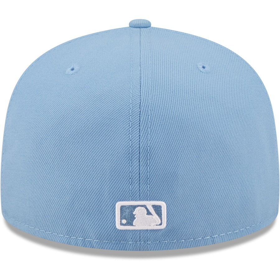 Mens New Era Sky Blue Oakland Athletics Logo White 59FIFTY Fitted Hat