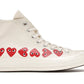 Converse Chuck Taylor All-Star 70 Hi Comme des Garcons Play Multi-Heart White - Dripflix