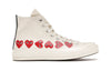 Converse Chuck Taylor All-Star 70 Hi Comme des Garcons Play Multi-Heart White - Dripflix