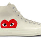 Converse Chuck Taylor All-Star 70 Hi Comme des Garcons PLAY White - Dripflix